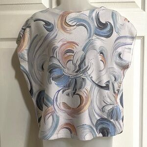 Sioni Short Sleeve Boat Neck Printed Top Shirt size Small